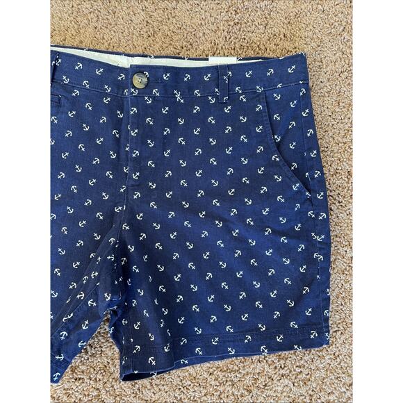 Dockers Navy Blue Nautical Allover Anchor Chino Shorts Preppy Womens 16 NEW NWT - Picture 3 of 7